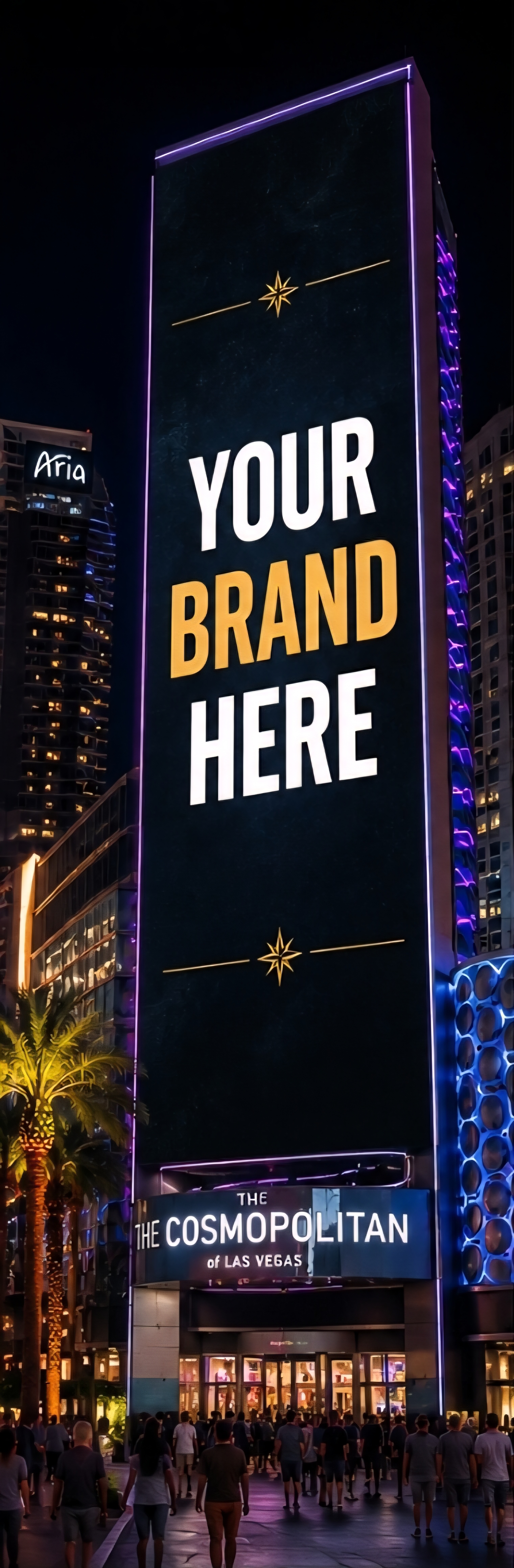 Tall Las Vegas digital billboard for brand visibility